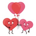 Cute hearts in love cartoons