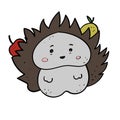 Cute Hedgehog with Fruit Vector Children Illustration