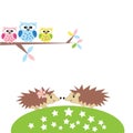 Cute hedgehog illustration vector nursery Royalty Free Stock Photo