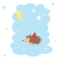 Cute hedgehog illustration vector nursery Royalty Free Stock Photo