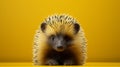 Minimalist Photography: Cute Porcupine In Vray Tracing Style