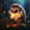 Ai Generated illustration Wildlife Concept of Cute hedgehog wildlife