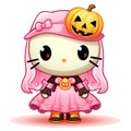 Halloween Spooky Hello Kitty. AI Generated