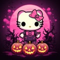 Halloween Spooky Hello Kitty. AI Generated