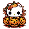 Halloween Spooky Hello Kitty. AI Generated