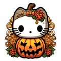 Halloween Spooky Hello Kitty. AI Generated