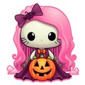 Halloween Spooky Hello Kitty. AI Generated