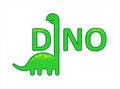 Cute Herbivorous Long-necked Dinosaur, Dino with a Long Neck. Diplodocus, Brachiosaurus, Brontosaurus. For Print. Royalty Free Stock Photo