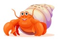 Cute hermit crab cartoon illustration Royalty Free Stock Photo