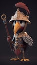 Cute Heron Animal Warrior 3D Game Model Generative AI
