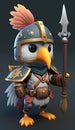 Cute Heron Animal Warrior 3D Game Model Generative AI