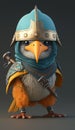 Cute Heron Animal Warrior 3D Game Model Generative AI