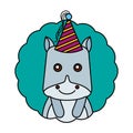 cute hippo kawaii party hat