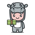 Cute hippo mascot for finance and business design