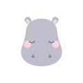 Cute hippo sleepy face Royalty Free Stock Photo