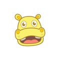 Cute hippo smile with color yellow element design Royalty Free Stock Photo