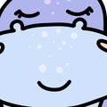 Cute hippopotamus snout cartoon vector illustration Royalty Free Stock Photo