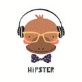 Cute hipster platypus Royalty Free Stock Photo