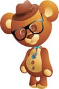 Cute hipster teddy bear