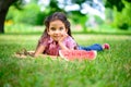 Cute hispanic girl eating watermelon Royalty Free Stock Photo