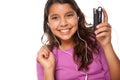 Cute Hispanic Girl Listening and Dancing to Music Royalty Free Stock Photo