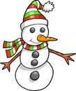 Cute Holiday Snowman Vector