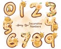 Cute Honey Bee and Flowers Decorative Numbers