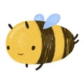Cute Honey Bee flying. Hand drawn character