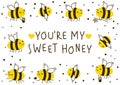 Cute honey bees frame for Your design