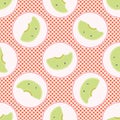 Cute honeydew polka dot vector illustration. Seamless repeating pattern.