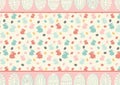 Cute horizontal easter background with copy space. Place for text. Scrapbooking design. Vector
