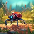 Cute Horn Beetle Animation