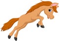 Cute horse cartoon jumping