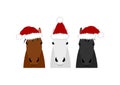 Christmas Horse heads group design Royalty Free Stock Photo