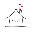 Cute house logo concept illustration Royalty Free Stock Photo