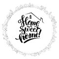 Cute house and modern lettering Royalty Free Stock Photo