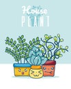 Cute houseplant kawaii cartoon