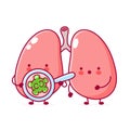 Cute human lungs organ character