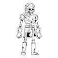vector cute human skeleton medieval fantasy cartoon illustration isolated Royalty Free Stock Photo