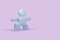 Cute humanlike block man with copy space. Royalty Free Stock Photo