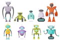 Cute Humanoid or Robot with Antenna as Artificial Intelligence Vector Set