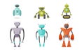 Cute Humanoid or Robot with Antenna as Artificial Intelligence Vector Set