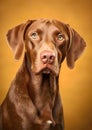 Cute Hungarian pointer dog portrait. (Vizsla)