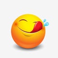 Cute hungry emoticon, emoji, smiley - illustration Royalty Free Stock Photo