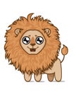 Cute hungry lion.Lion cub dreams of delicious fish.