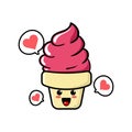 Cute ice cream  cartoon mascot character Royalty Free Stock Photo