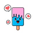 Cute ice cream  cartoon mascot character Royalty Free Stock Photo