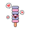 Cute ice cream  cartoon mascot character Royalty Free Stock Photo