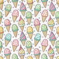 Cute ice cream cone pattern Royalty Free Stock Photo