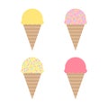 Cute ice cream vector icon set Royalty Free Stock Photo